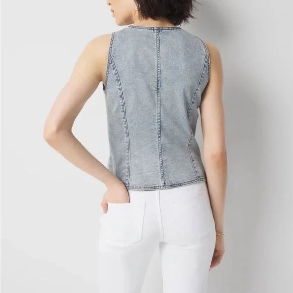 White House Black Market Denim Vest Top - Picture 6 of 6